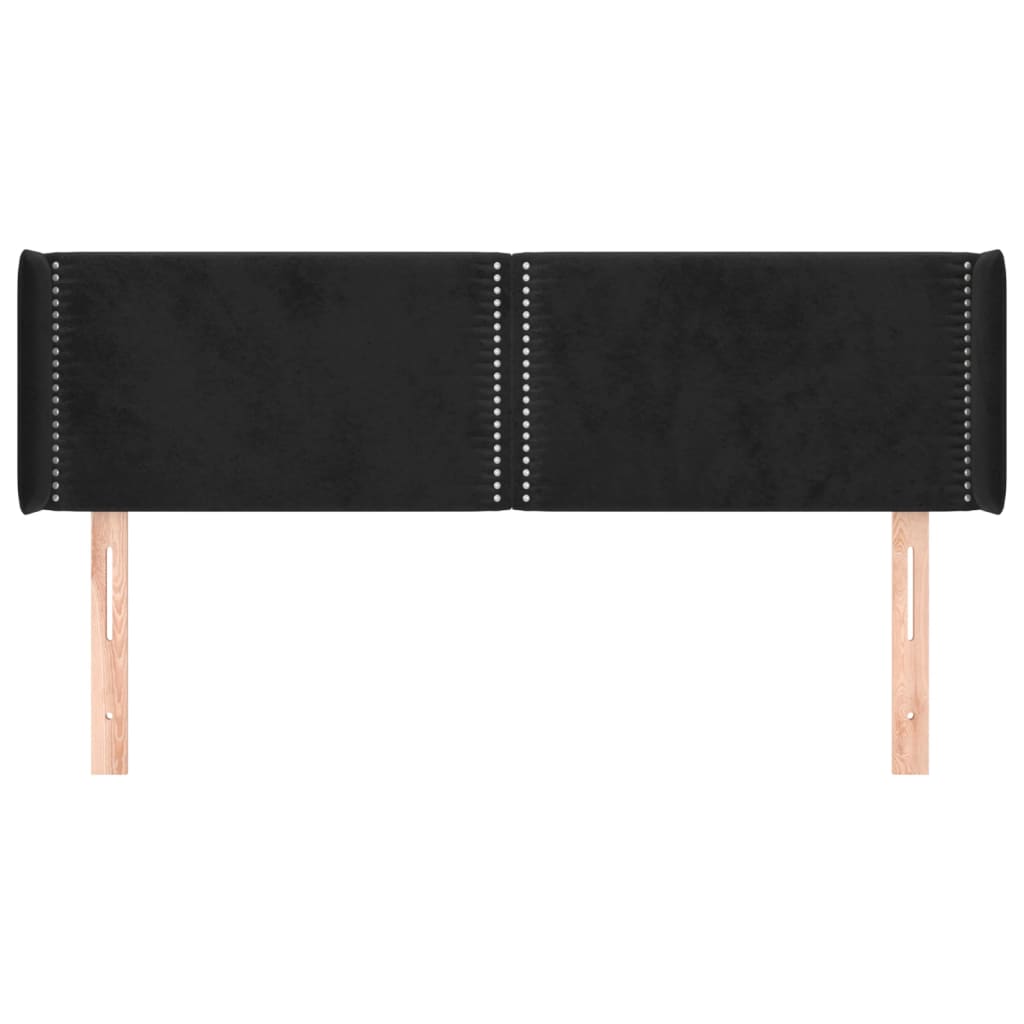 vidaXL Κεφαλάρι με Πτερύγια Μαύρο 147x16x78/88 εκ. Βελούδινο