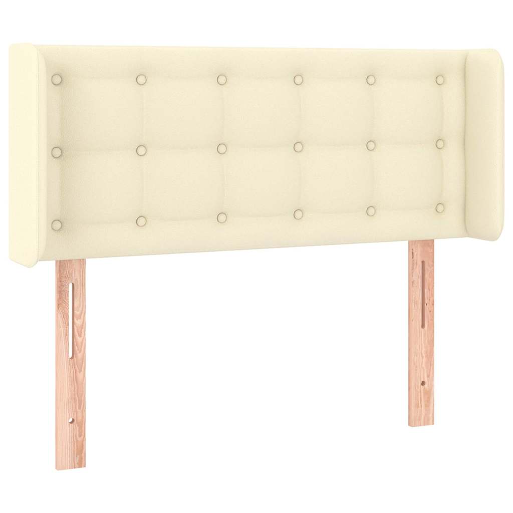 vidaXL Κεφαλάρι με Πτερύγια Κρεμ 103x16x78/88 εκ. Συνθετικό Δέρμα