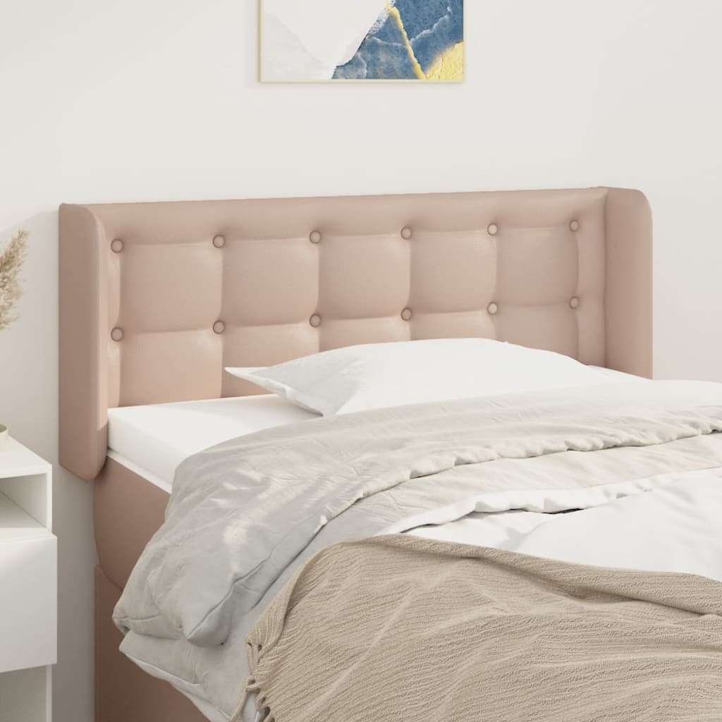 vidaXL Κεφαλάρι με Πτερύγια Καπουτσίνο 103x16x78/88εκ. Συνθετικό Δέρμα