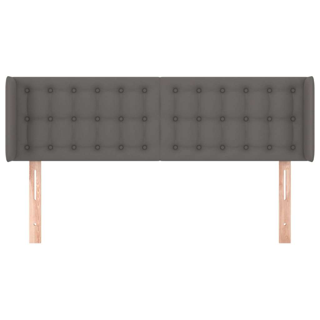 vidaXL Κεφαλάρι με Πτερύγια Γκρι 147x16x78/88 εκ. Συνθετικό Δέρμα