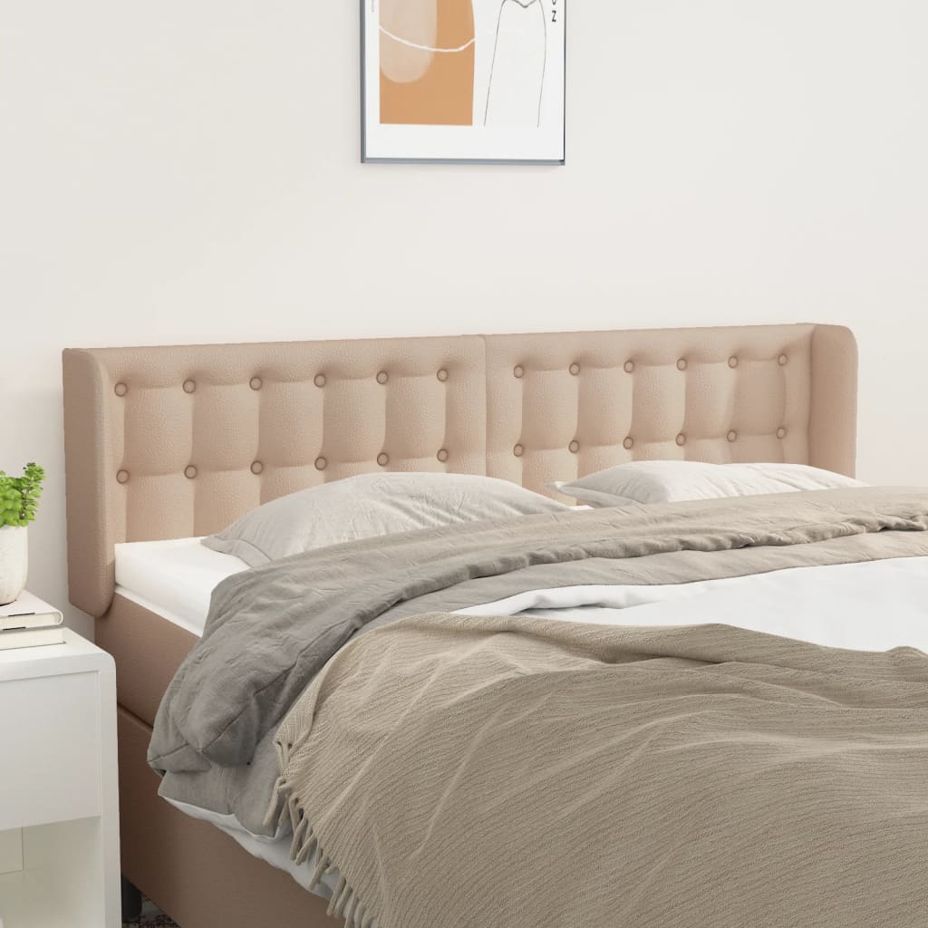 vidaXL Κεφαλάρι με Πτερύγια Καπουτσίνο 147x16x78/88εκ. Συνθετικό Δέρμα