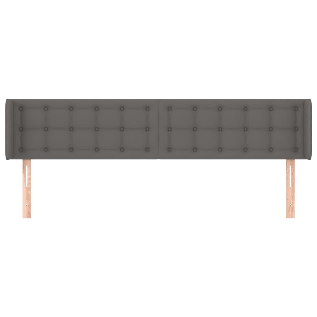 vidaXL Κεφαλάρι με Πτερύγια Γκρι 163x16x78/88 εκ. Συνθετικό Δέρμα