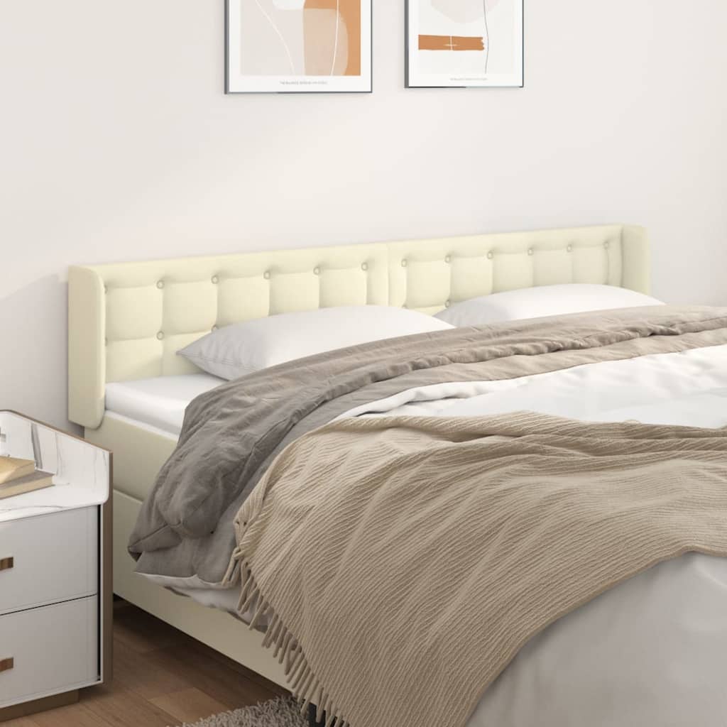 vidaXL Κεφαλάρι με Πτερύγια Κρεμ 183x16x78/88 εκ. Συνθετικό Δέρμα