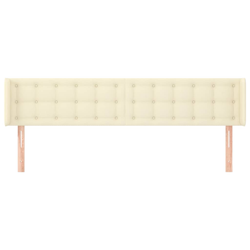 vidaXL Κεφαλάρι με Πτερύγια Κρεμ 203x16x78/88 εκ. Συνθετικό Δέρμα