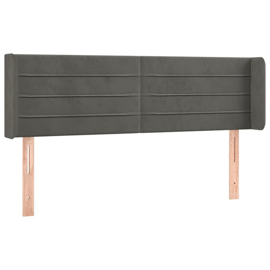 vidaXL Κεφαλάρι με Πτερύγια Σκούρο Γκρι 147x16x78/88 εκ. Βελούδινο