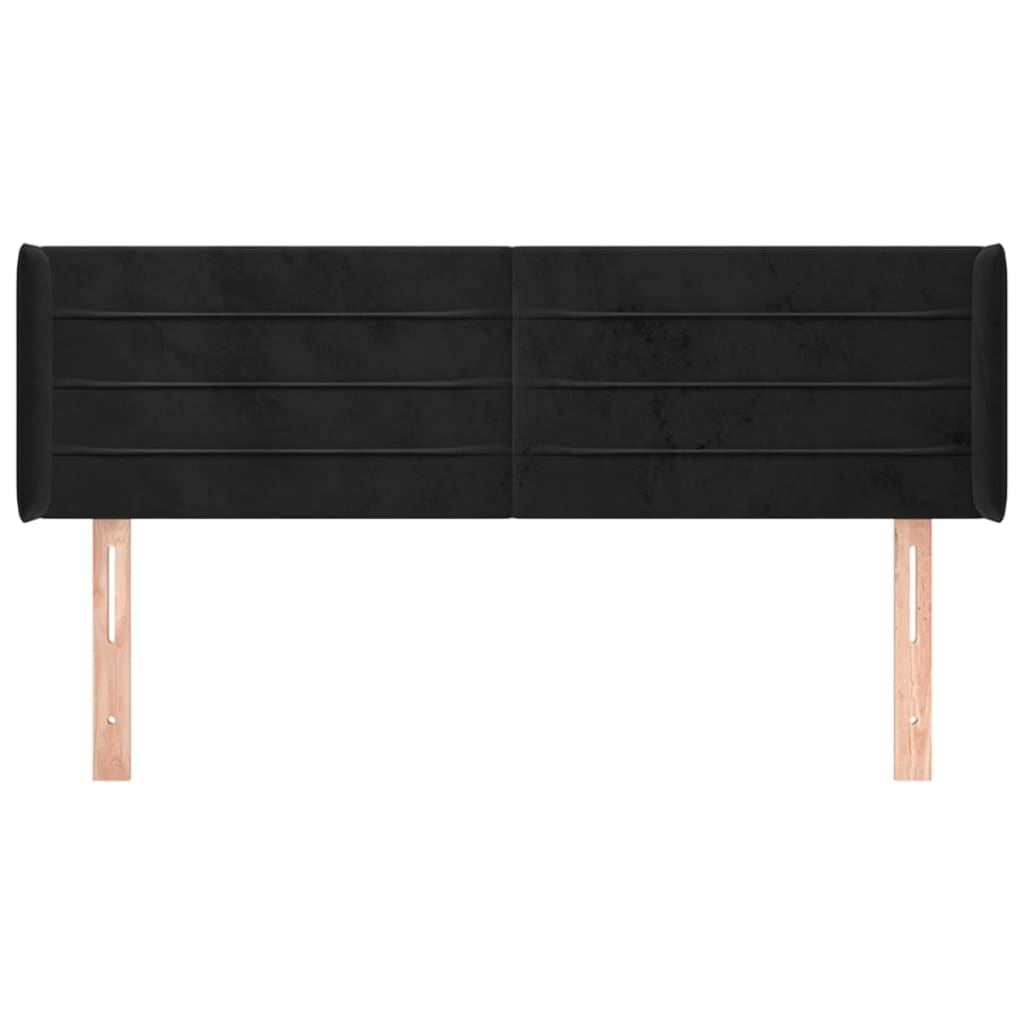vidaXL Κεφαλάρι με Πτερύγια Μαύρο 147x16x78/88 εκ. Βελούδινο