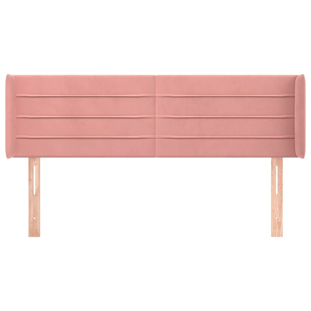 vidaXL Κεφαλάρι με Πτερύγια Ροζ 147x16x78/88 εκ. Βελούδινο