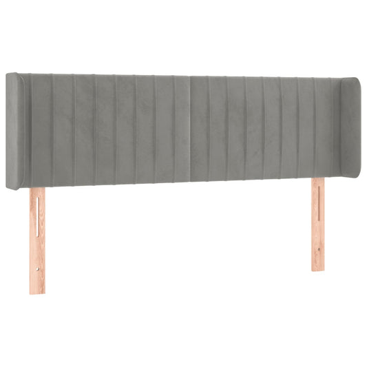 vidaXL Κεφαλάρι με Πτερύγια Ανοιχτό Γκρι 147x16x78/88 εκ. Βελούδινο