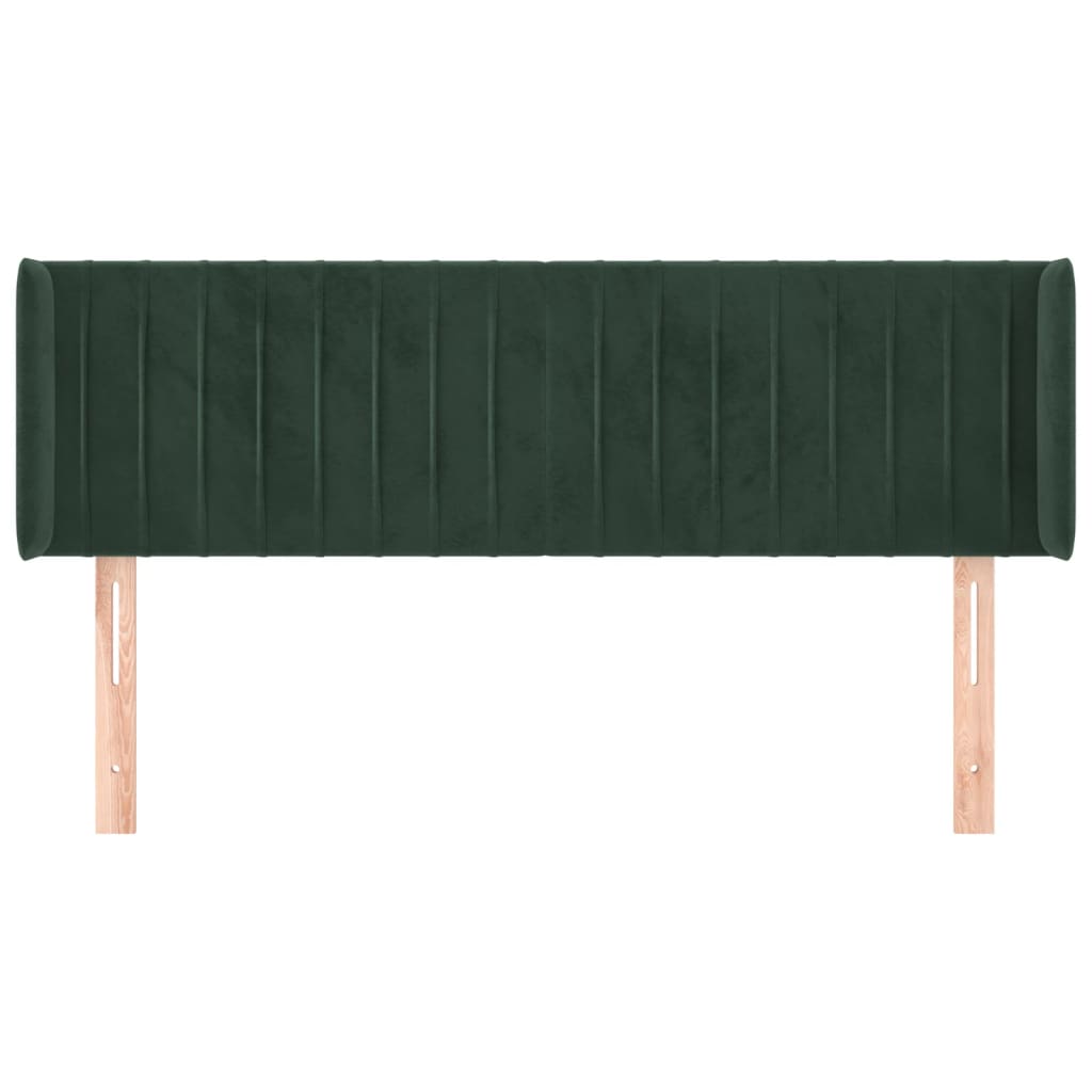 vidaXL Κεφαλάρι με Πτερύγια Σκούρο Πράσινο 147x16x78/88 εκ. Βελούδινο