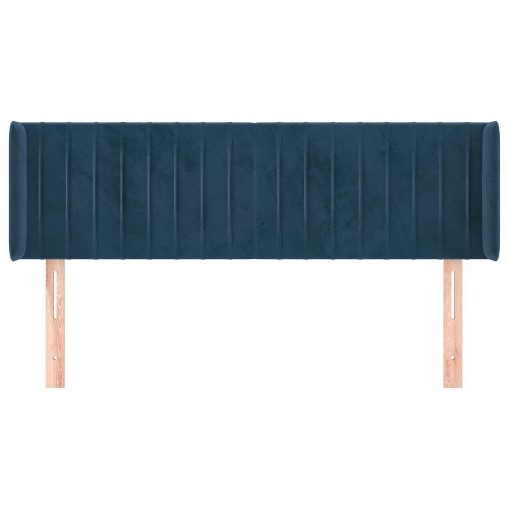 vidaXL Κεφαλάρι με Πτερύγια Σκούρο Μπλε 147x16x78/88 εκ. Βελούδινο