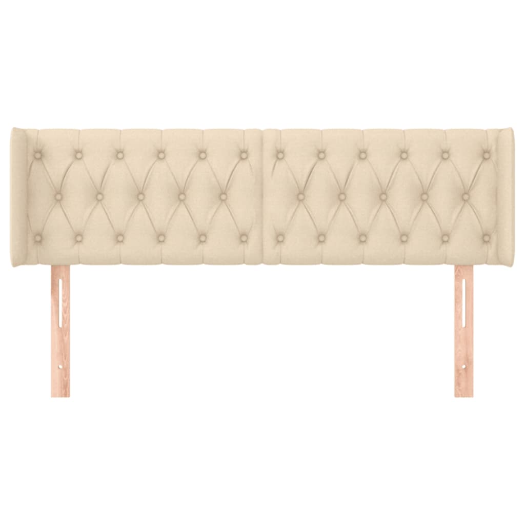 vidaXL Κεφαλάρι με Πτερύγια Κρεμ 147x16x78/88 εκ. Υφασμάτινο