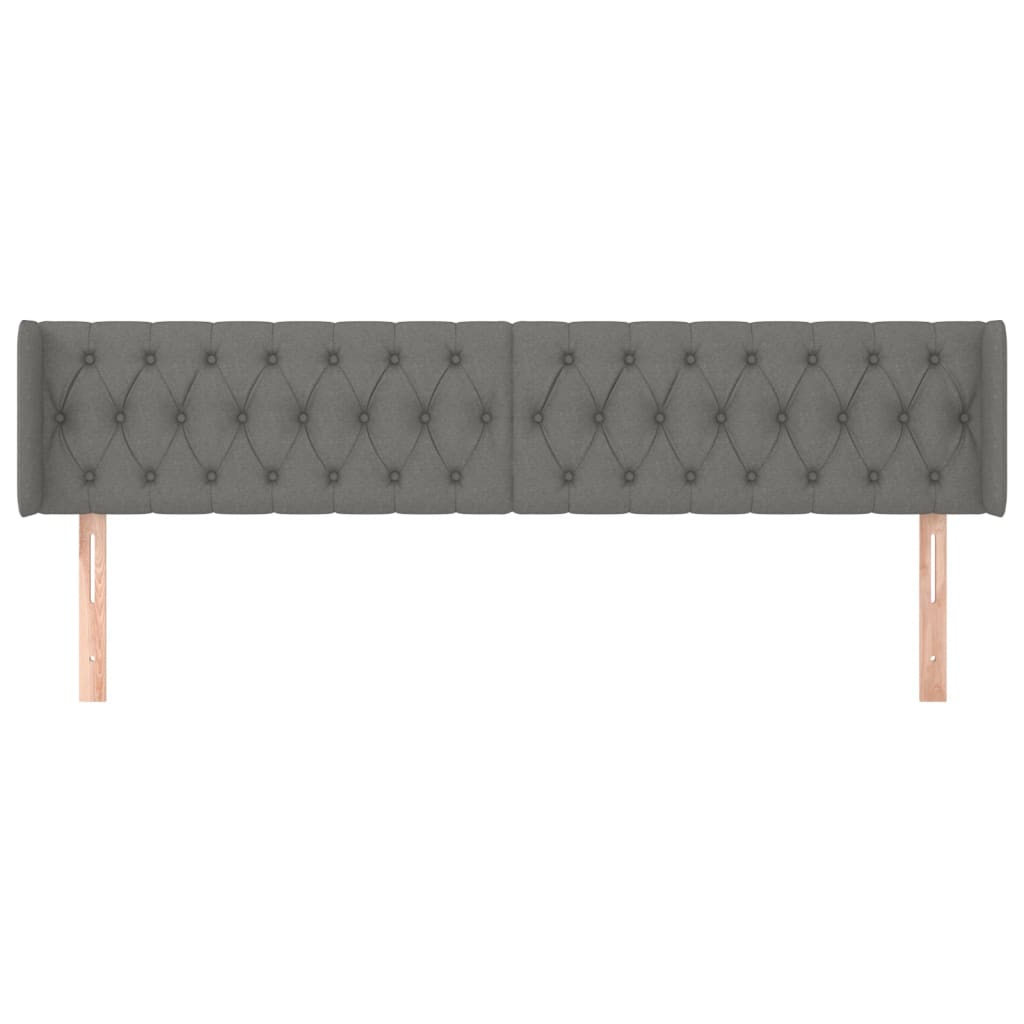 vidaXL Κεφαλάρι με Πτερύγια Σκούρο Γκρι 203x16x78/88 εκ. Υφασμάτινο