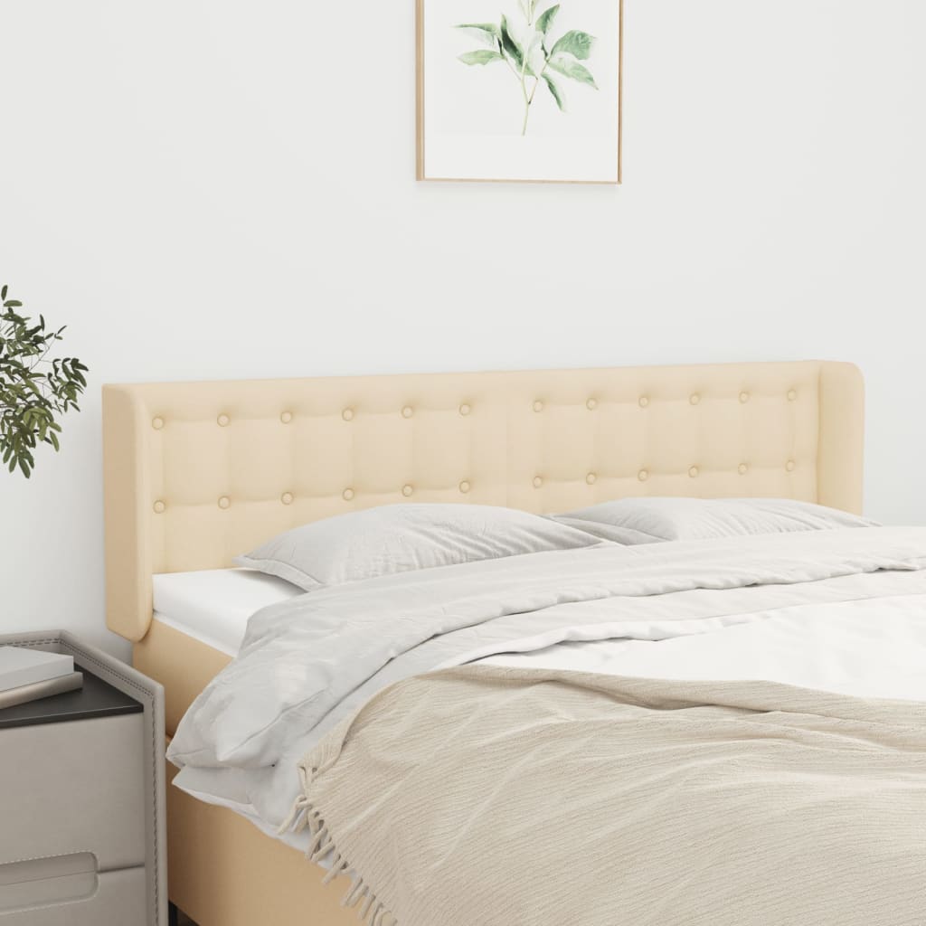 vidaXL Κεφαλάρι με Πτερύγια Κρεμ 147x16x78/88 εκ. Υφασμάτινο