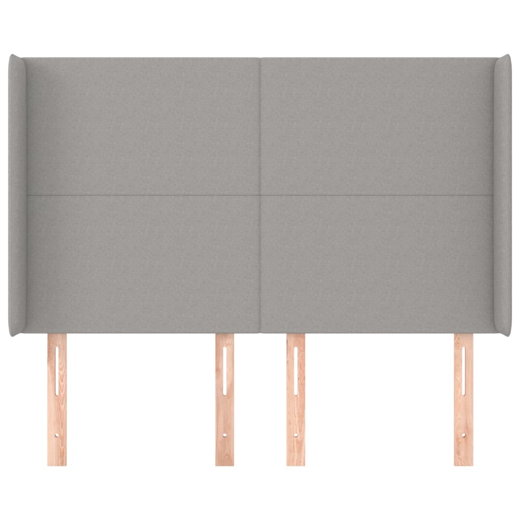 vidaXL Κεφαλάρι με Πτερύγια Ανοιχτό Γκρι 147x16x118/128 εκ. Υφασμάτινο