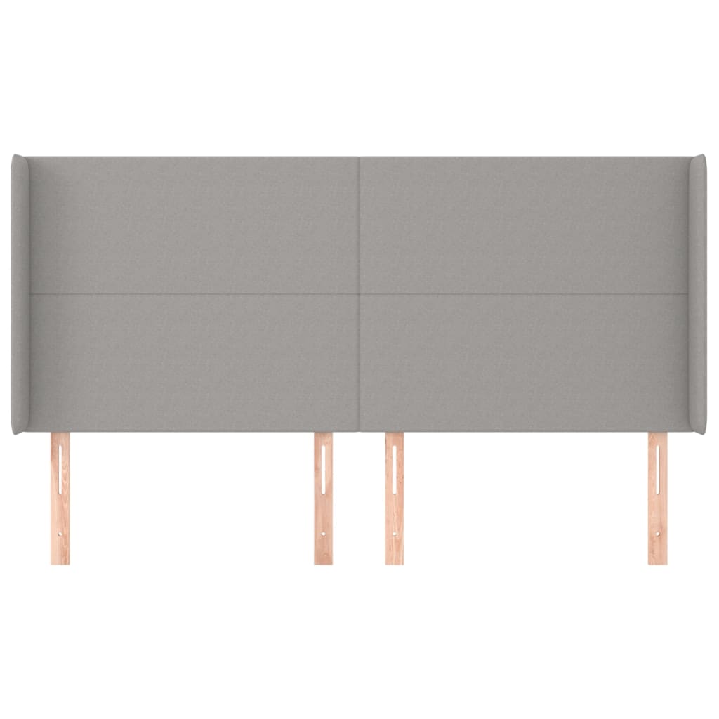 vidaXL Κεφαλάρι με Πτερύγια Ανοιχτό Γκρι 203x16x118/128 εκ. Υφασμάτινο