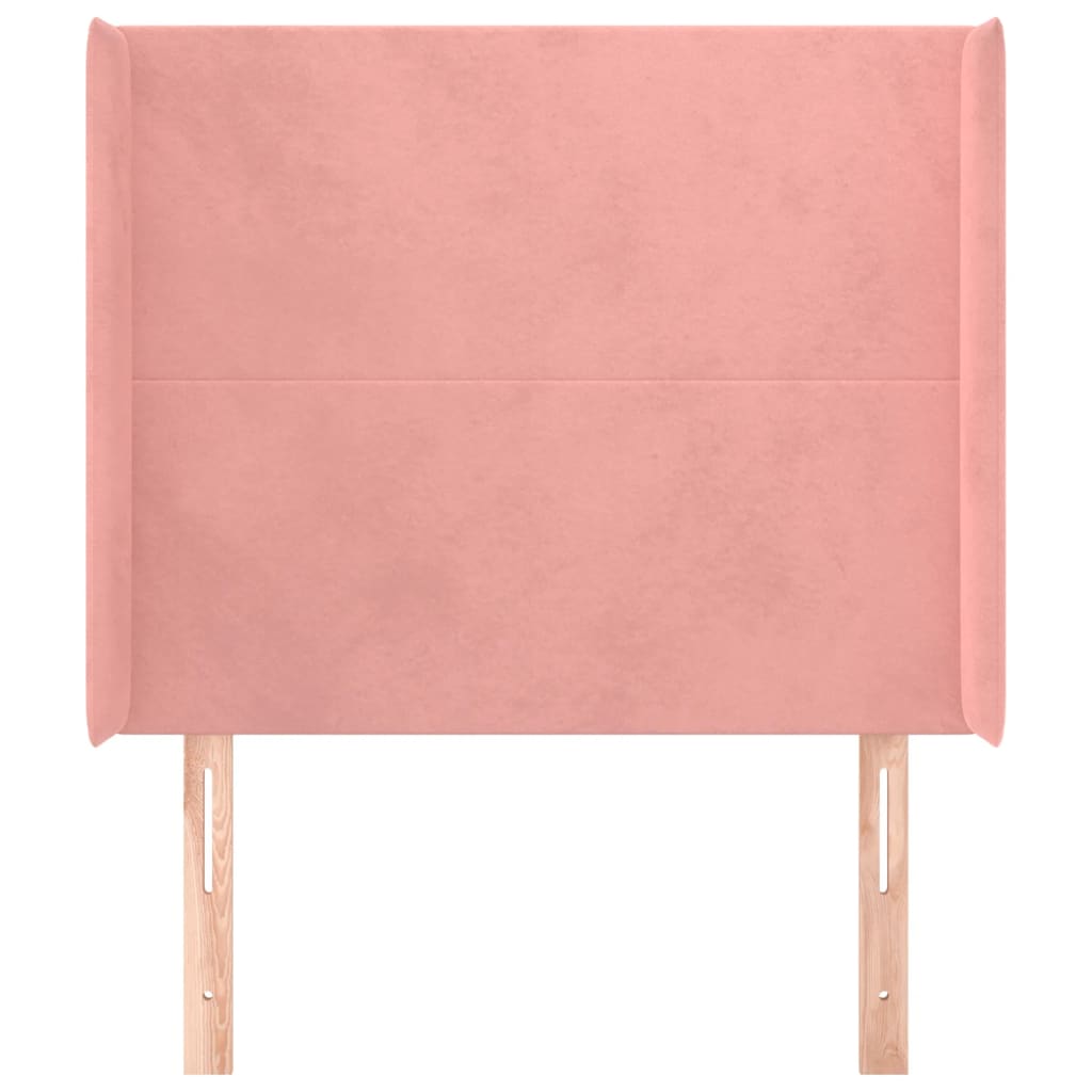 vidaXL Κεφαλάρι με Πτερύγια Ροζ 93x16x118/128 εκ. Βελούδινο