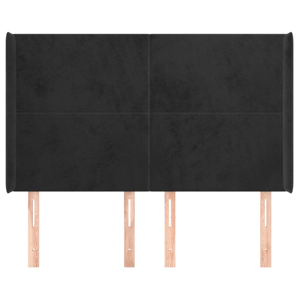 vidaXL Κεφαλάρι με Πτερύγια Μαύρο 147x16x118/128 εκ. Βελούδινο