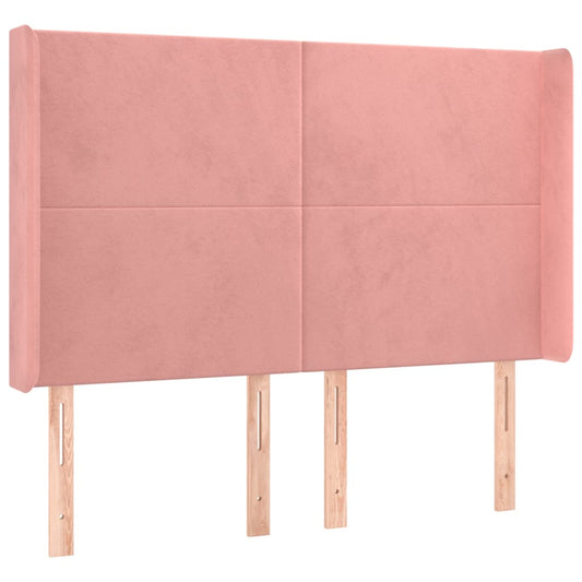 vidaXL Κεφαλάρι με Πτερύγια Ροζ 147x16x118/128 εκ. Βελούδινο