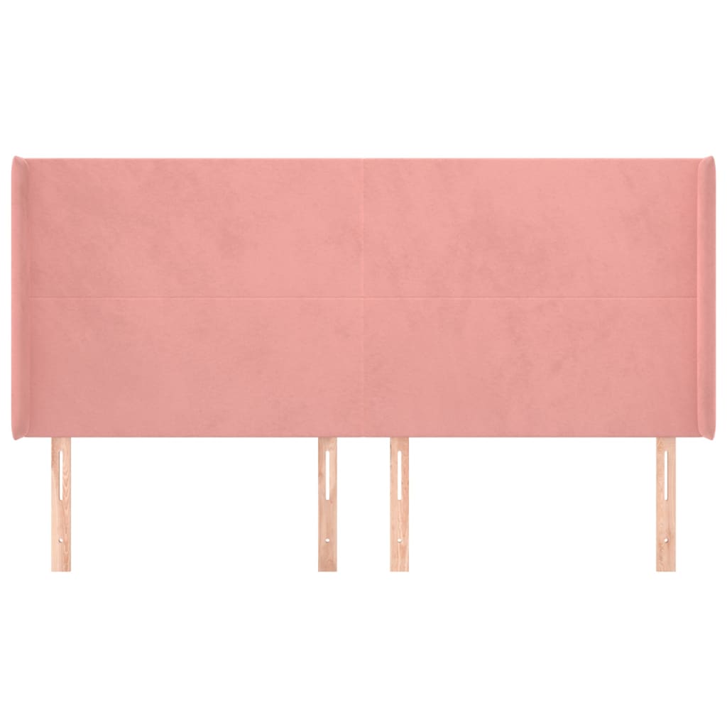 vidaXL Κεφαλάρι με Πτερύγια Ροζ 203x16x118/128 εκ. Βελούδινο