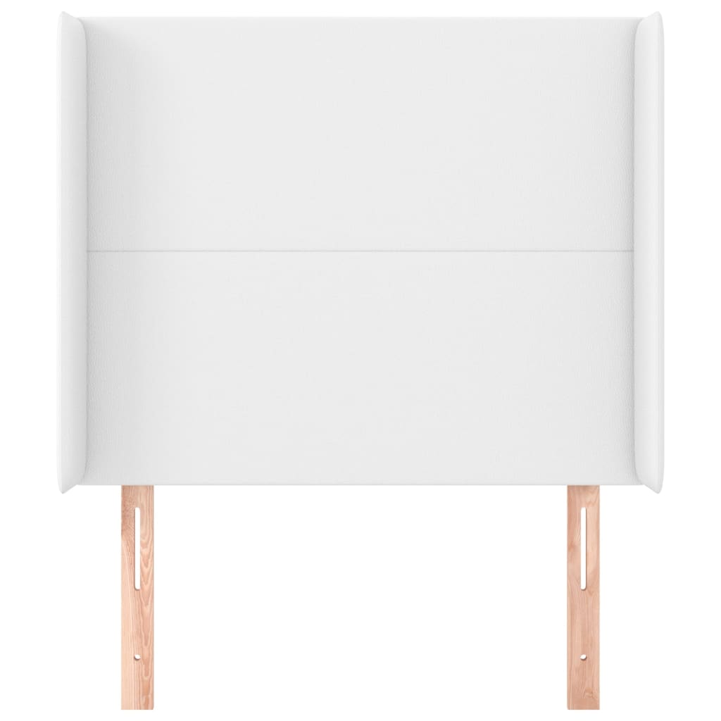 vidaXL Κεφαλάρι με Πτερύγια Λευκό 83x16x118/128 εκ.Συνθετικό Δέρμα