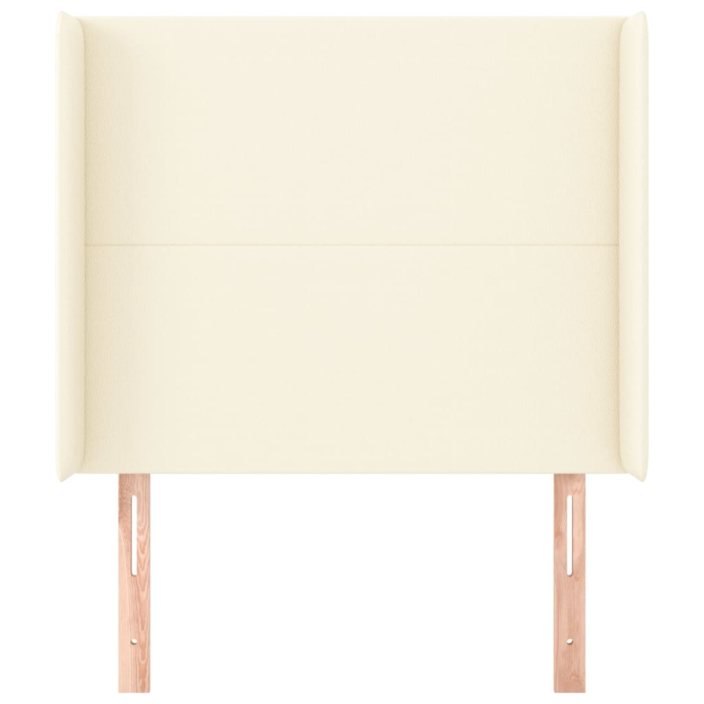 vidaXL Κεφαλάρι με Πτερύγια Κρεμ 93x16x118/128 εκ. Συνθετικό Δέρμα