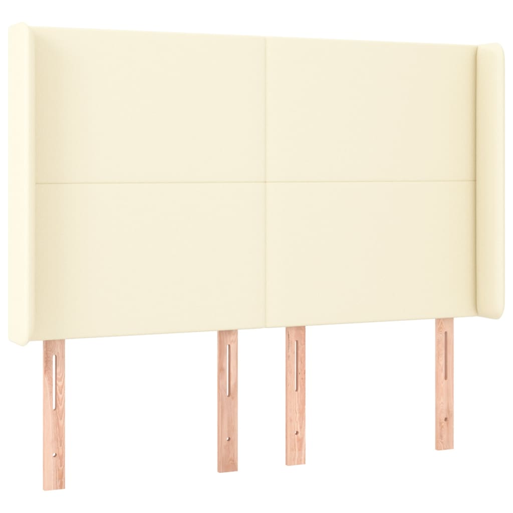 vidaXL Κεφαλάρι με Πτερύγια Κρεμ 147x16x118/128 εκ. Συνθετικό Δέρμα