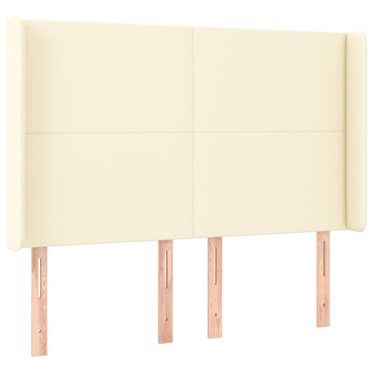 vidaXL Κεφαλάρι με Πτερύγια Κρεμ 147x16x118/128 εκ. Συνθετικό Δέρμα