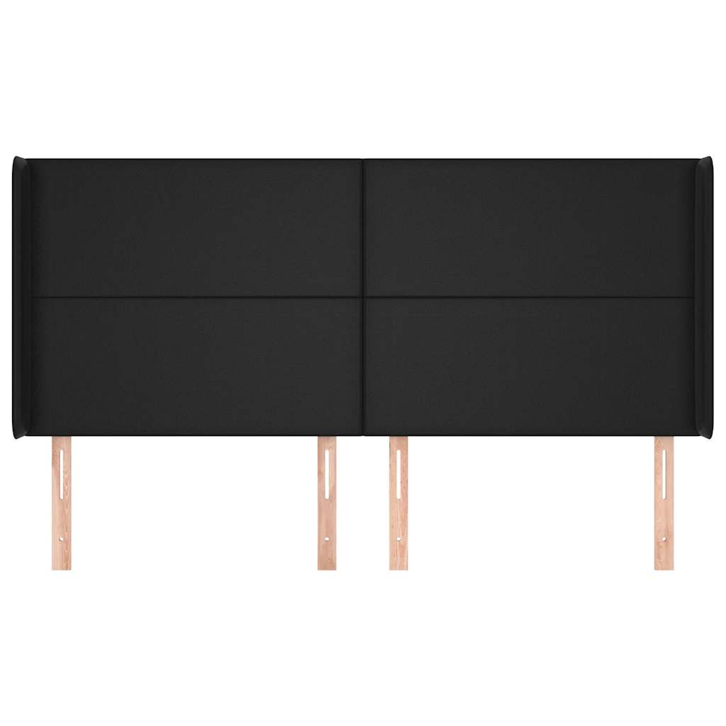 vidaXL Κεφαλάρι με Πτερύγια Μαύρο 163x16x118/128 εκ.Συνθετικό Δέρμα