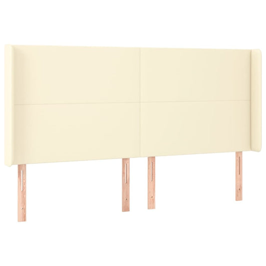 vidaXL Κεφαλάρι με Πτερύγια Κρεμ 203x16x118/128 εκ. Συνθετικό Δέρμα