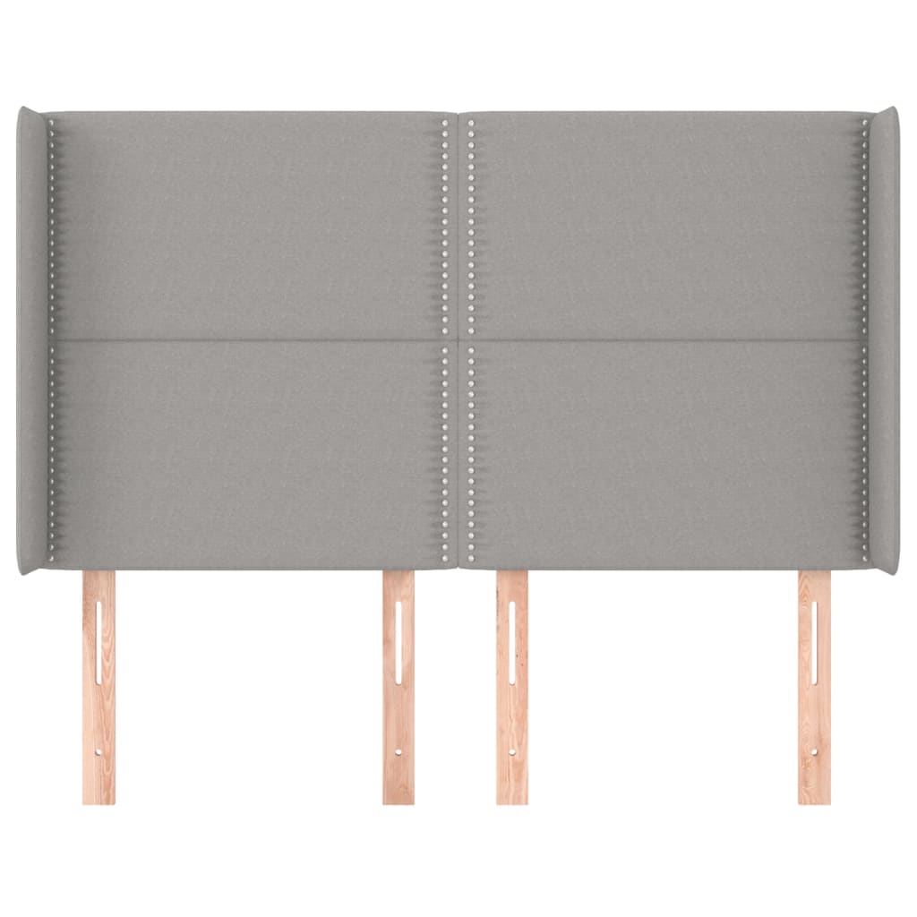 vidaXL Κεφαλάρι με Πτερύγια Ανοιχτό Γκρι 147x16x118/128 εκ. Υφασμάτινο