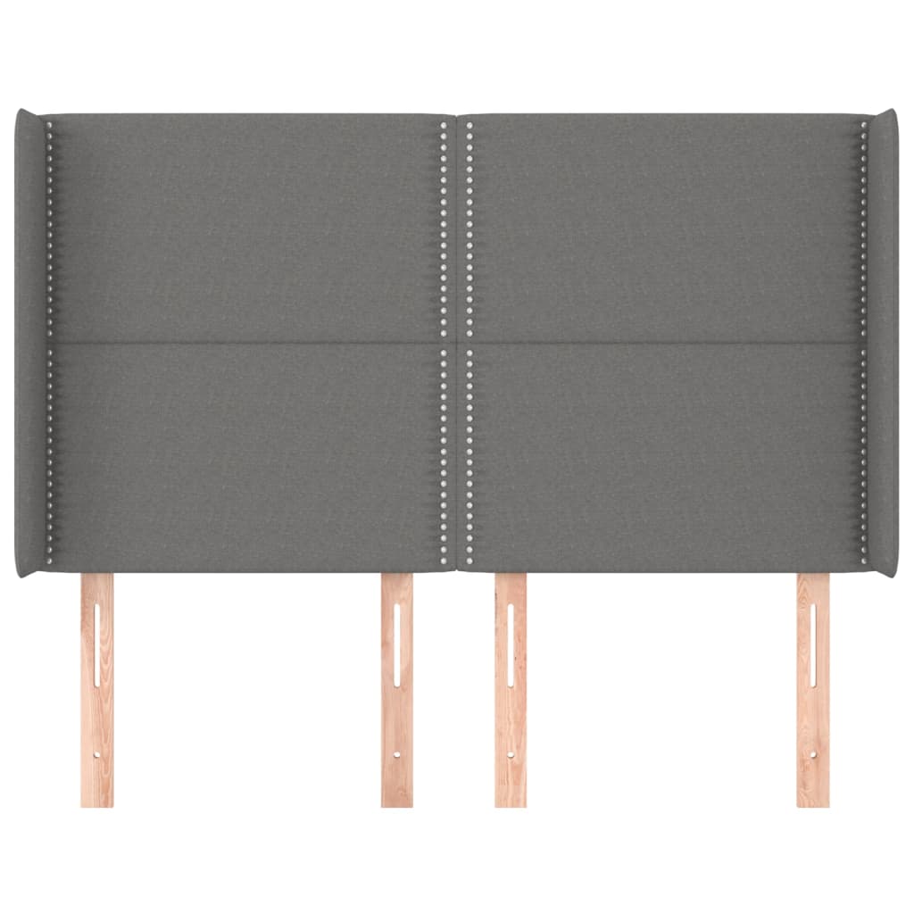 vidaXL Κεφαλάρι με Πτερύγια Σκούρο Γκρι 147x16x118/128 εκ. Υφασμάτινο