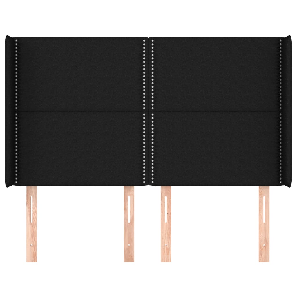 vidaXL Κεφαλάρι με Πτερύγια Μαύρο 147x16x118/128 εκ. Υφασμάτινο