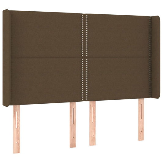 vidaXL Κεφαλάρι με Πτερύγια Σκούρο Καφέ 147x16x118/128 εκ. Υφασμάτινο