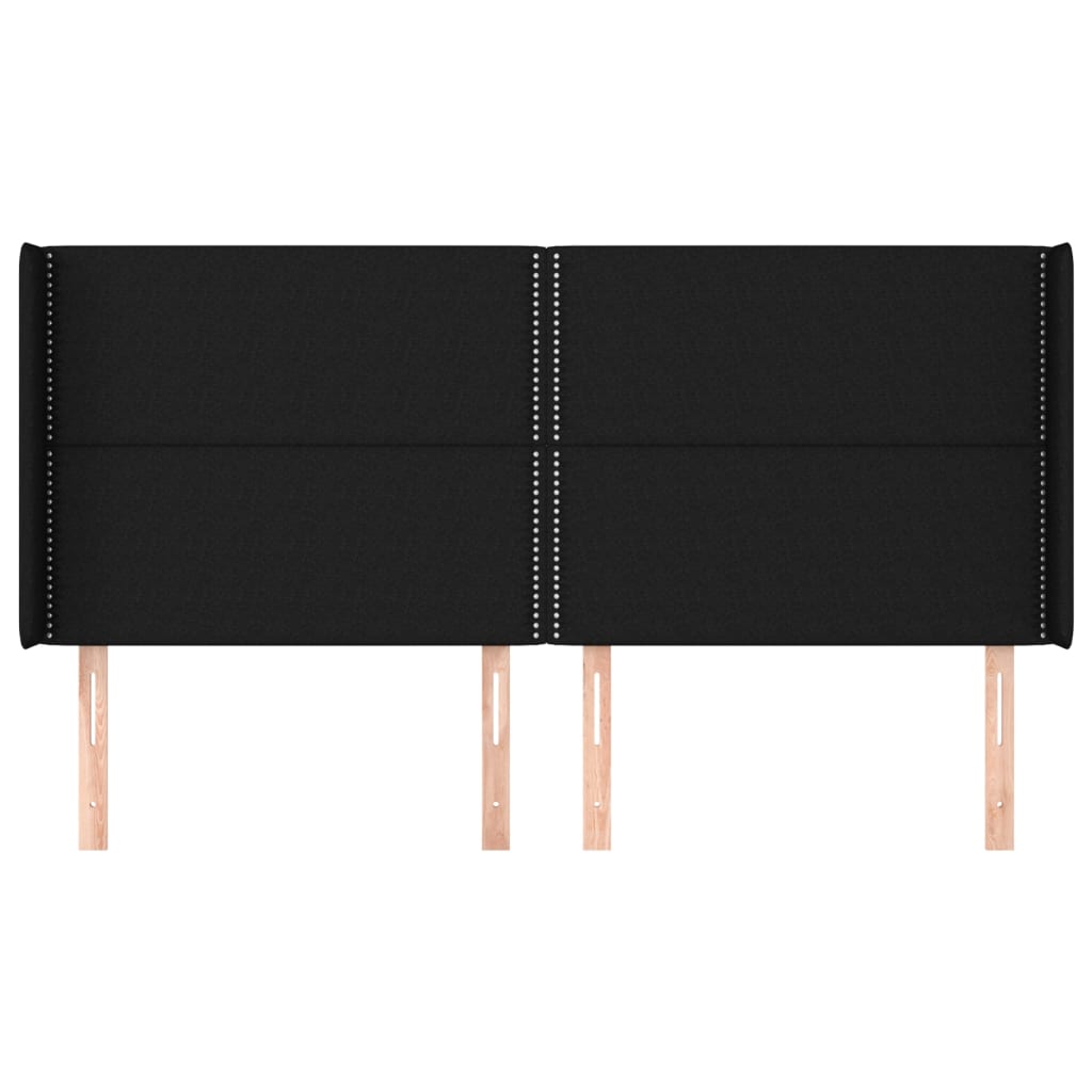 vidaXL Κεφαλάρι με Πτερύγια Μαύρο 163x16x118/128 εκ. Υφασμάτινο