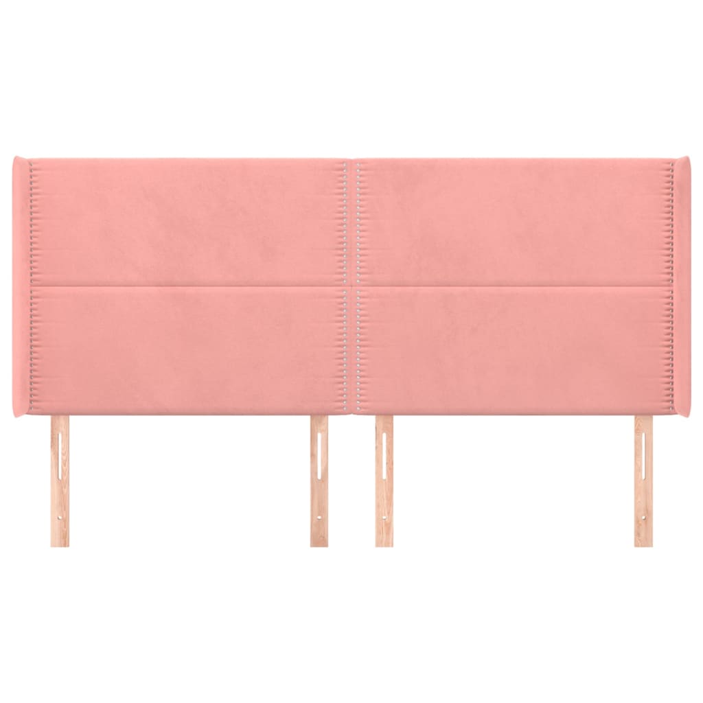 vidaXL Κεφαλάρι με Πτερύγια Ροζ 203x16x118/128 εκ. Βελούδινο
