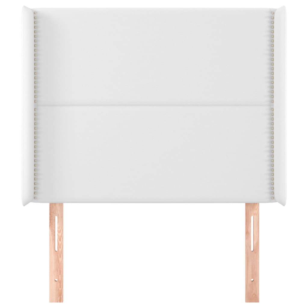 vidaXL Κεφαλάρι με Πτερύγια Λευκό 103x16x118/128 εκ.Συνθ. Δέρμα