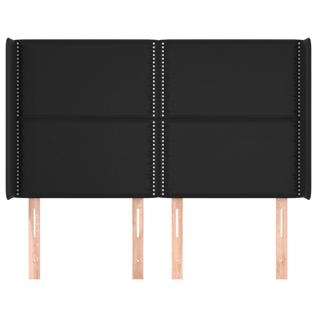 vidaXL Κεφαλάρι με Πτερύγια Μαύρο 147x16x118/128 εκ. Συνθ. Δέρμα