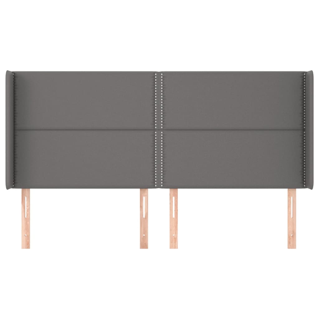 vidaXL Κεφαλάρι με Πτερύγια Γκρι 183x16x118/128 εκ. Συνθετικό Δέρμα