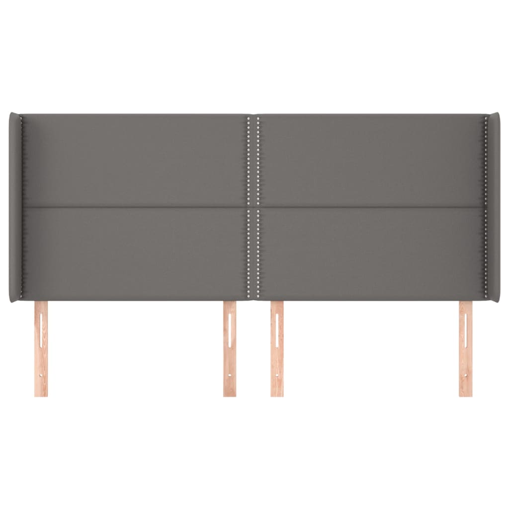 vidaXL Κεφαλάρι με Πτερύγια Γκρι 203x16x118/128 εκ. Συνθετικό Δέρμα