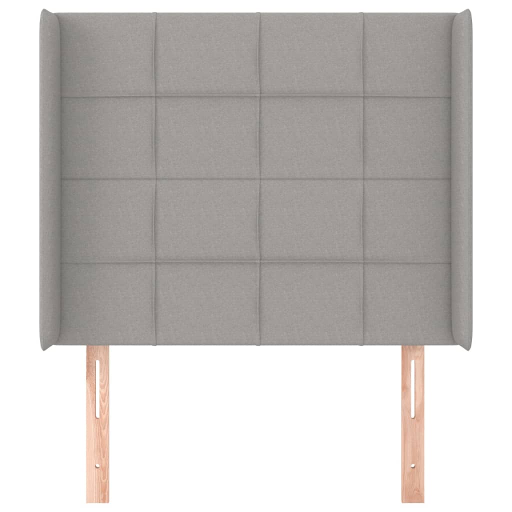 vidaXL Κεφαλάρι με Πτερύγια Ανοιχτό Γκρι 83x16x118/128 εκ. Υφασμάτινο