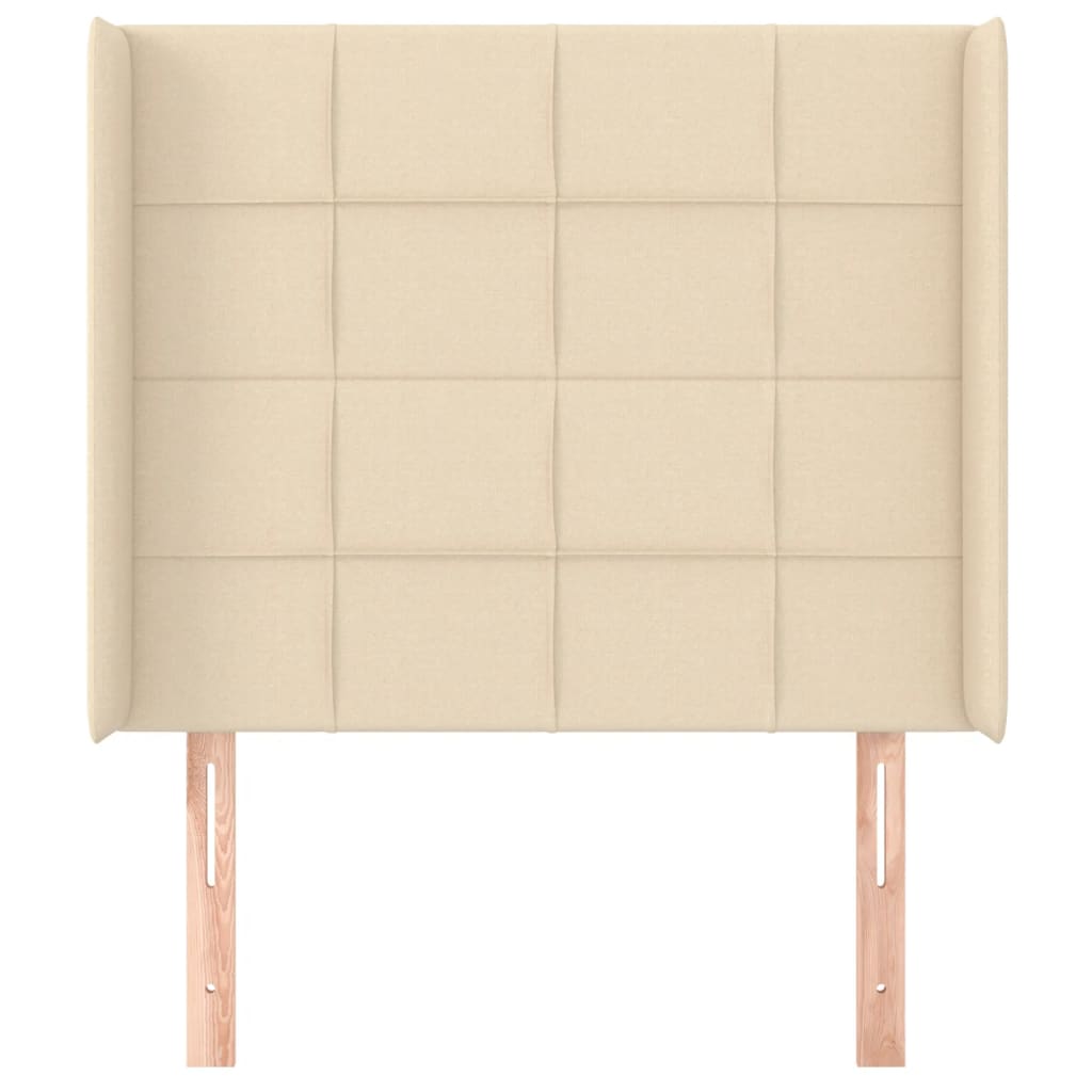 vidaXL Κεφαλάρι με Πτερύγια Κρεμ 93x16x118/128 εκ. Υφασμάτινο