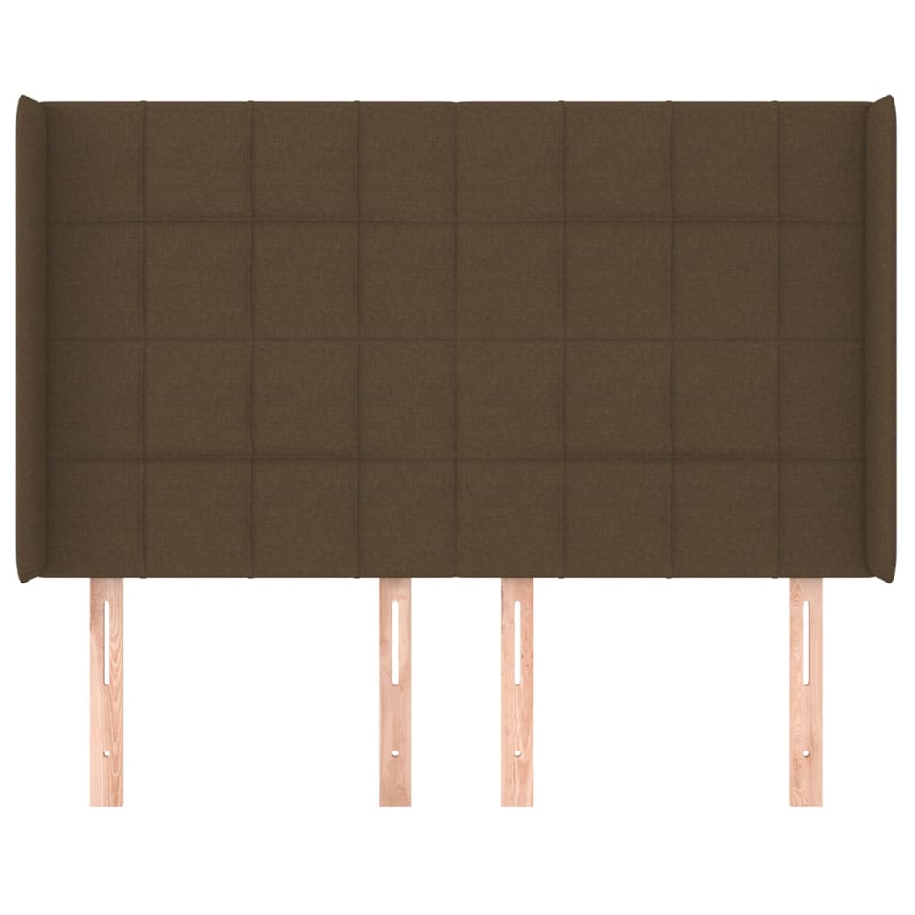 vidaXL Κεφαλάρι με Πτερύγια Σκούρο Καφέ 147x16x118/128 εκ. Υφασμάτινο
