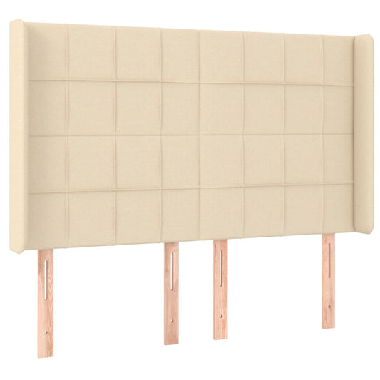 vidaXL Κεφαλάρι με Πτερύγια Κρεμ 147x16x118/128 εκ. Υφασμάτινο