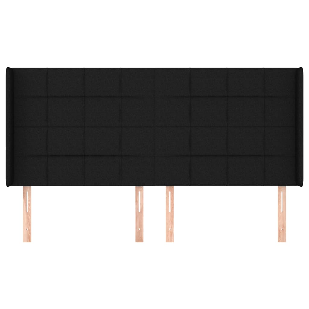 vidaXL Κεφαλάρι με Πτερύγια Μαύρο 163x16x118/128 εκ. Υφασμάτινο