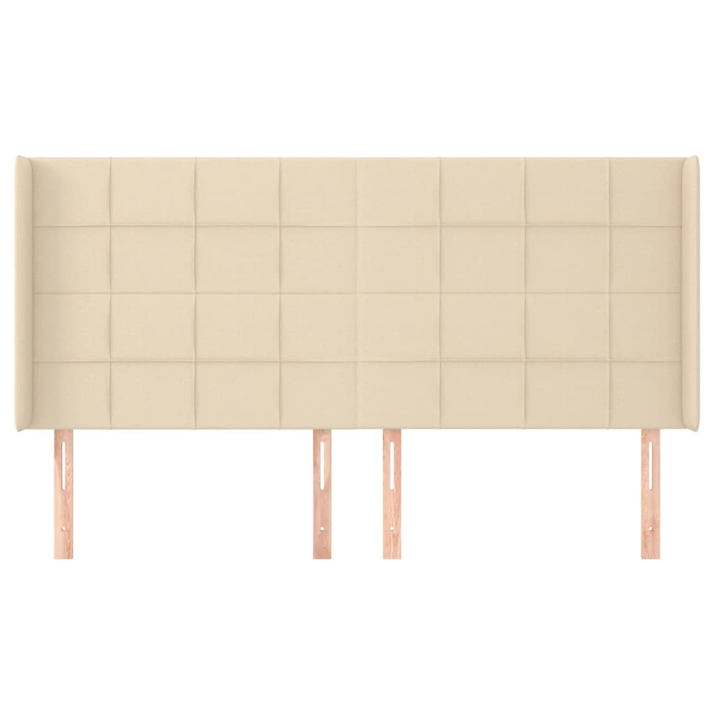 vidaXL Κεφαλάρι με Πτερύγια Κρεμ 163x16x118/128 εκ. Υφασμάτινο