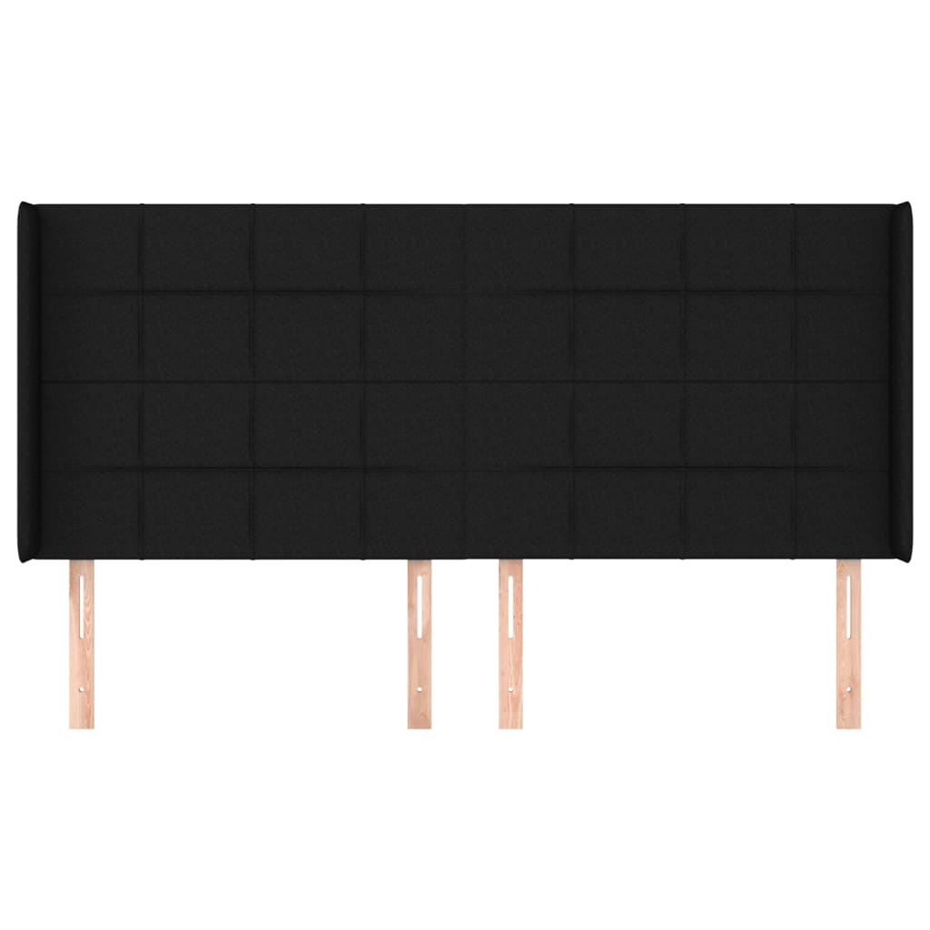 vidaXL Κεφαλάρι με Πτερύγια Μαύρο 203x16x118/128 εκ. Υφασμάτινο