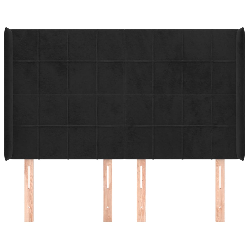 vidaXL Κεφαλάρι με Πτερύγια Μαύρο 147x16x118/128 εκ. Βελούδινο