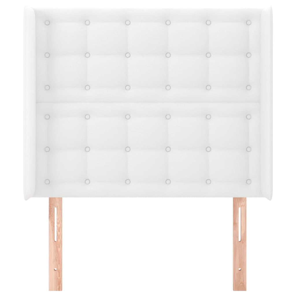 vidaXL Κεφαλάρι με Πτερύγια Λευκό 83x16x118/128 εκ.Συνθετικό Δέρμα