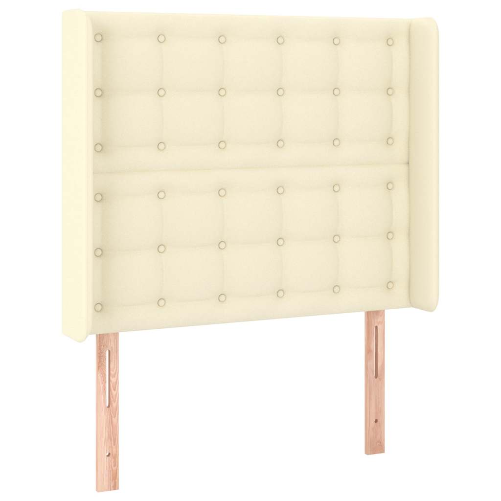 vidaXL Κεφαλάρι με Πτερύγια Κρεμ 83x16x118/128 εκ. Συνθετικό Δέρμα