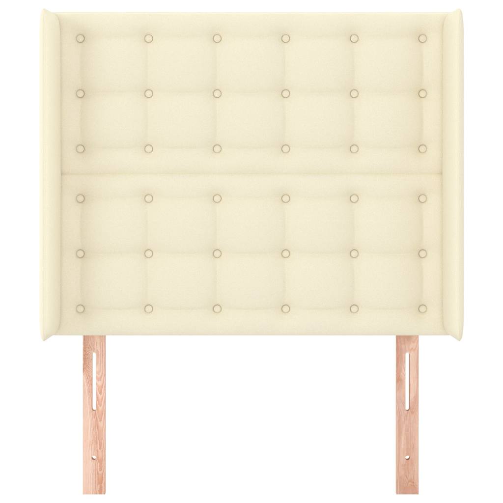 vidaXL Κεφαλάρι με Πτερύγια Κρεμ 83x16x118/128 εκ. Συνθετικό Δέρμα